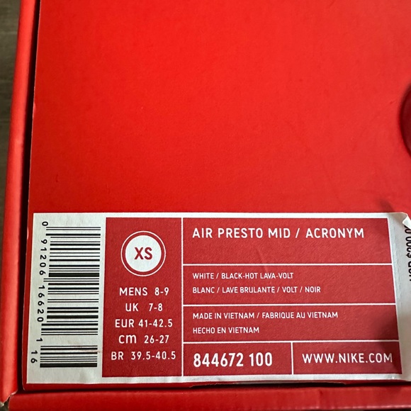 Nike Acronym Air Presto Sz 8 - Picture 2 of 2